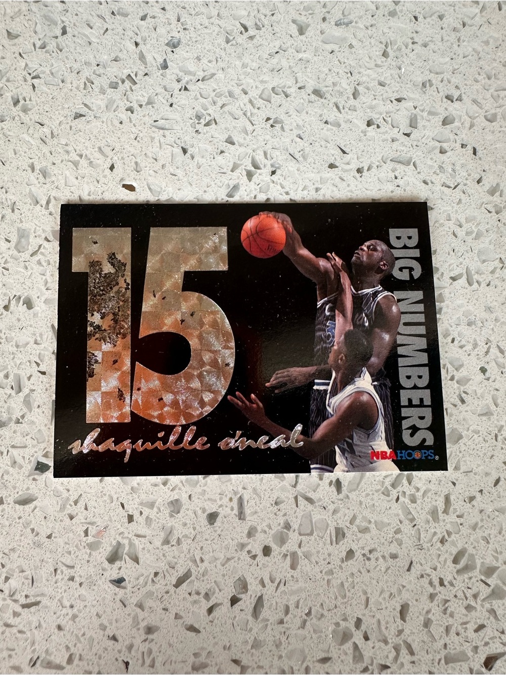 NBA Hoops Shaquille O'Neal '15' Big Numbers Collectible Card - Black/Orange